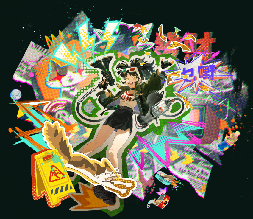 1girl, 3d_glasses, absurdres, alraune, an-an_lee, arm_up, backpack, bag