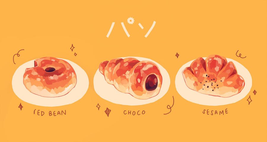 bread, commentary, croissant, english_commentary, english_text, food, food_focus, mixed-language_text