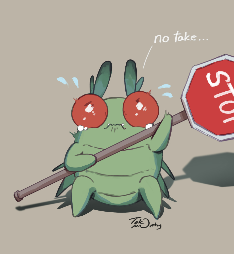 antennae, bug, chibi, crying, crying_with_eyes_open, english_text, fang, fangs
