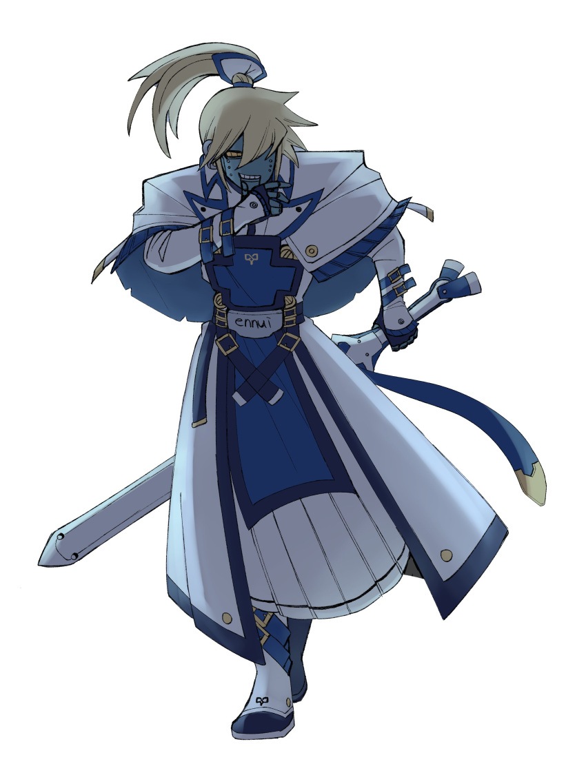 1boy, absurdres, belt, black_gloves, blonde_hair, clothed_robot, fingerless_gloves, gloves