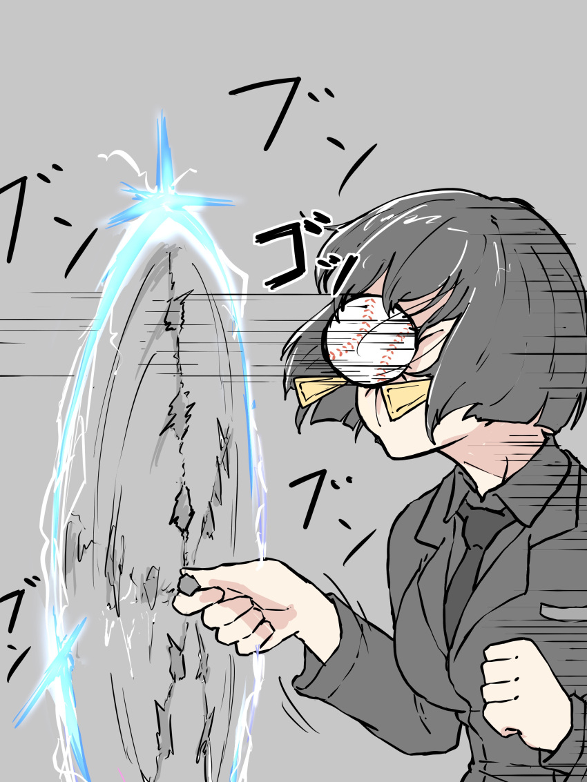 1girl, absurdres, allmind_(armored_core_6), armored_core, armored_core_6, ball, baseball, black_jacket