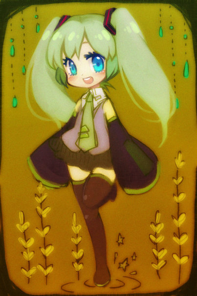 bad_id, blue_eyes, blush, chibi, detached_sleeves, hatsune_miku, open_mouth, ruru_(lamourouge)