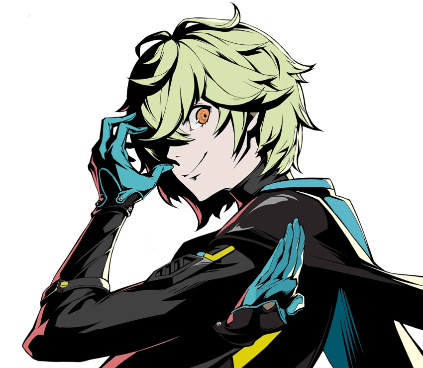 1boy, belt, black_bodysuit, black_pants, blue_cape, blue_gloves, bodysuit, cape, gloves, kamiyama_reo, official_art, pants, persona, persona_5, persona_5:_the_phantom_x