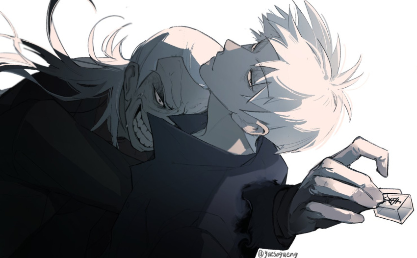 2boys, akagi:_yami_ni_oritatta_tensai, akagi_shigeru, black_eyes, black_jacket, closed_mouth, commentary_request, fukumoto_mahjong