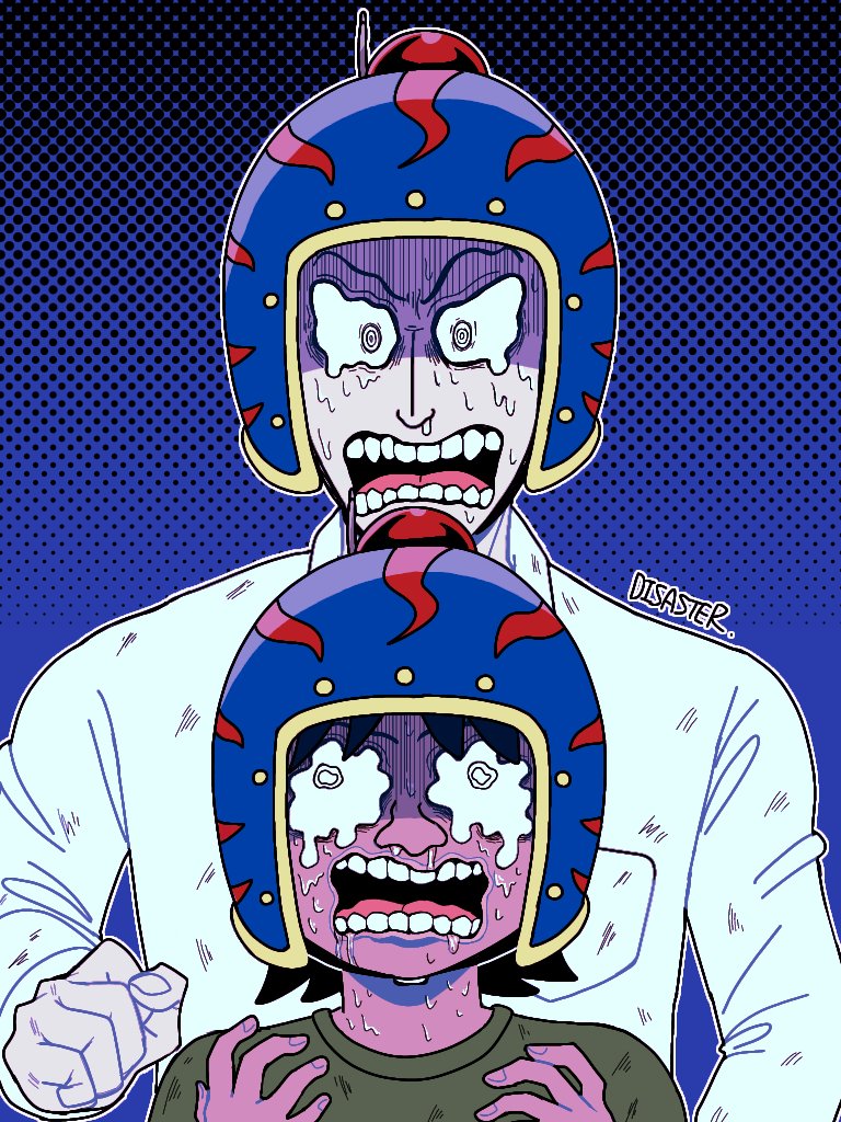 2boys, black_hair, blue_background, chang_bowen, commentary_request, crying, crying_with_eyes_open, disaster_(disakurona_maru)
