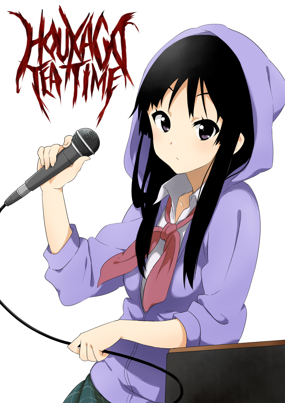 akiyama_mio, bad_id, black_eyes, black_hair, highres, hoodie, k-on!, long_hair