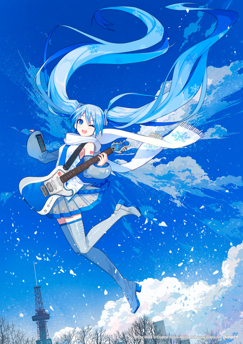 1girl, absurdres, aqua_hair, arm_tattoo, artist_name, blue_bow, blue_bowtie, blue_eyes