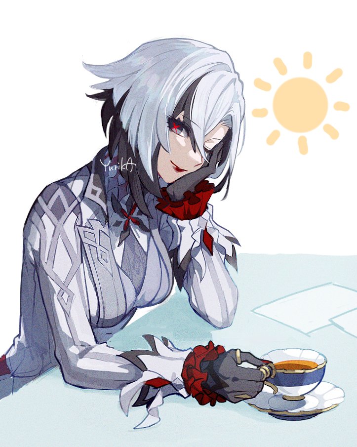 1girl, arlecchino_(genshin_impact), black_eyes, black_hair, black_hands, breasts, clawed_hands, closed_mouth