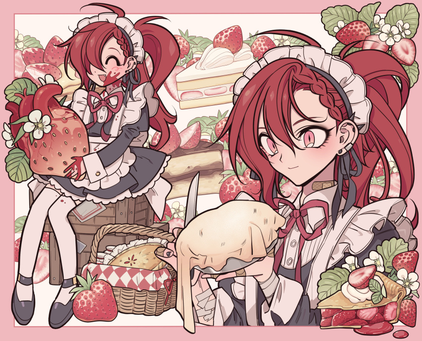 1other, apron, bandaid, bandaid_on_hand, black_dress, black_footwear, blood, blood_on_face