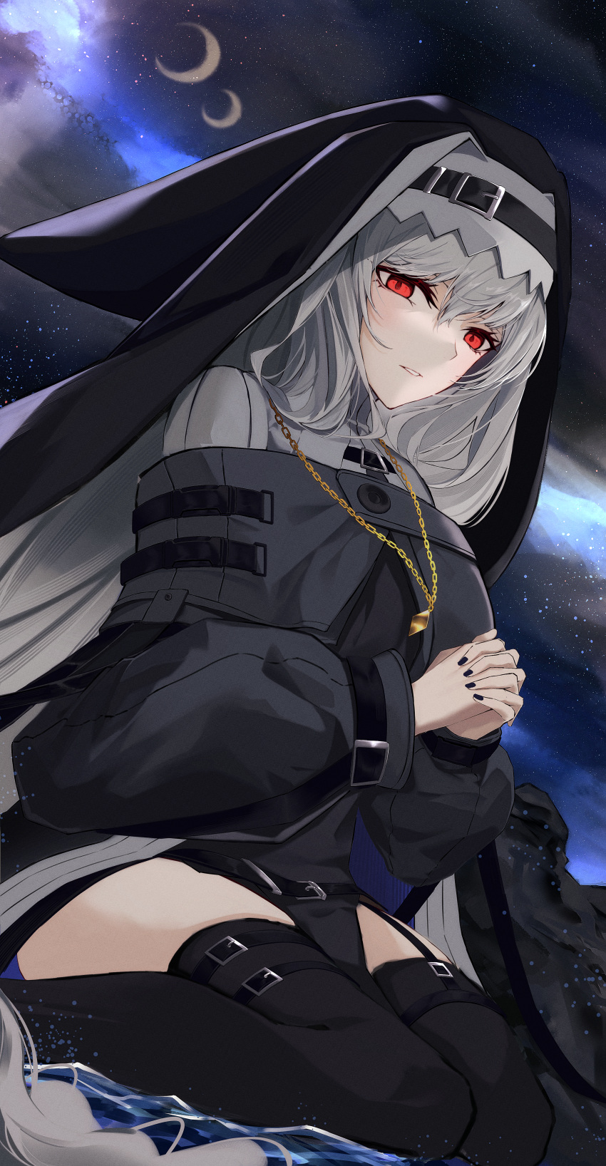 1girl, absurdres, arknights, belt, belt_buckle, black_belt, black_capelet, black_coat