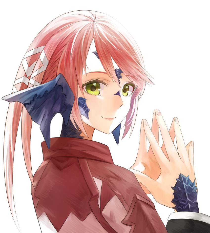 1girl, au_ra, cirina_mol, dragon_horns, eyebrows_hidden_by_hair, final_fantasy, final_fantasy_xiv, from_behind