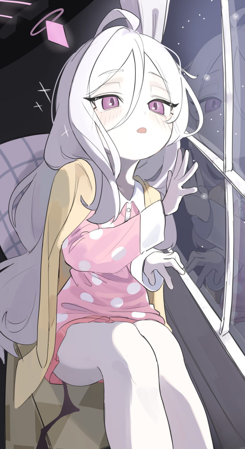 1girl, absurdres, ahoge, ainkun, blue_archive, blush, hair_between_eyes, halo