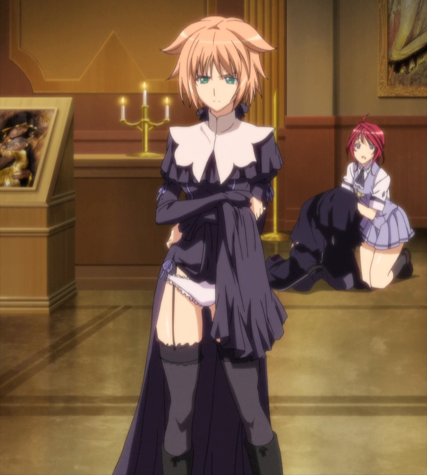 blonde_hair, cap, green_eyes, panties, seikon_no_qwaser, stitched, teresa_beria, violet_eyes