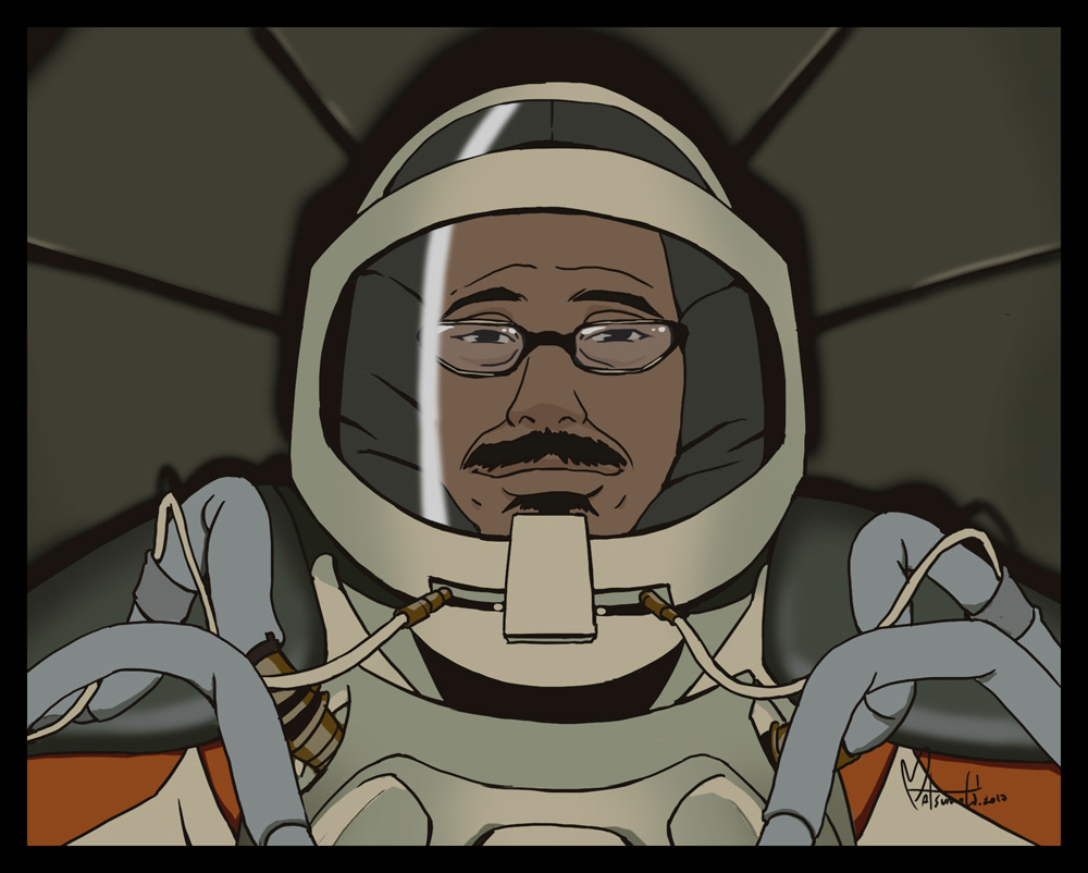 beard, facial_hair, glasses, helmet, kon_satoshi, male, nina_matsumoto, parody