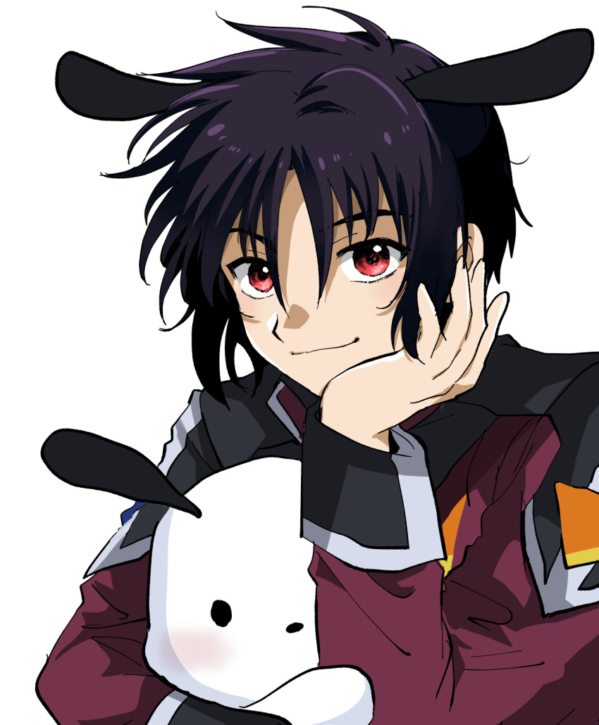 1boy, animal_ears, black_hair, dog_ears, ei_(ckitonex), gundam, gundam_seed, gundam_seed_freedom