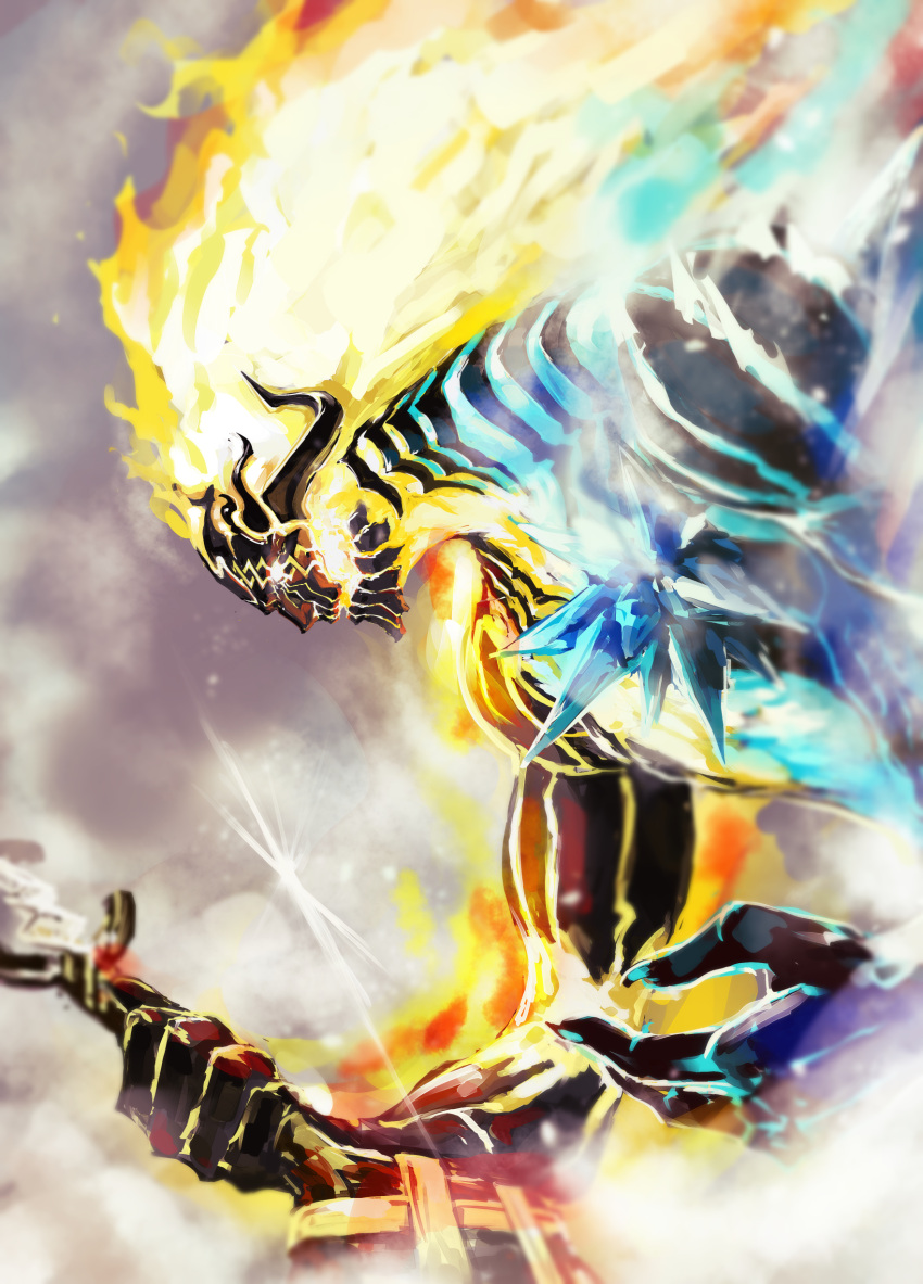152_in_can, absurdres, burning, fate/grand_order, fate_(series), fire, giant, glowing