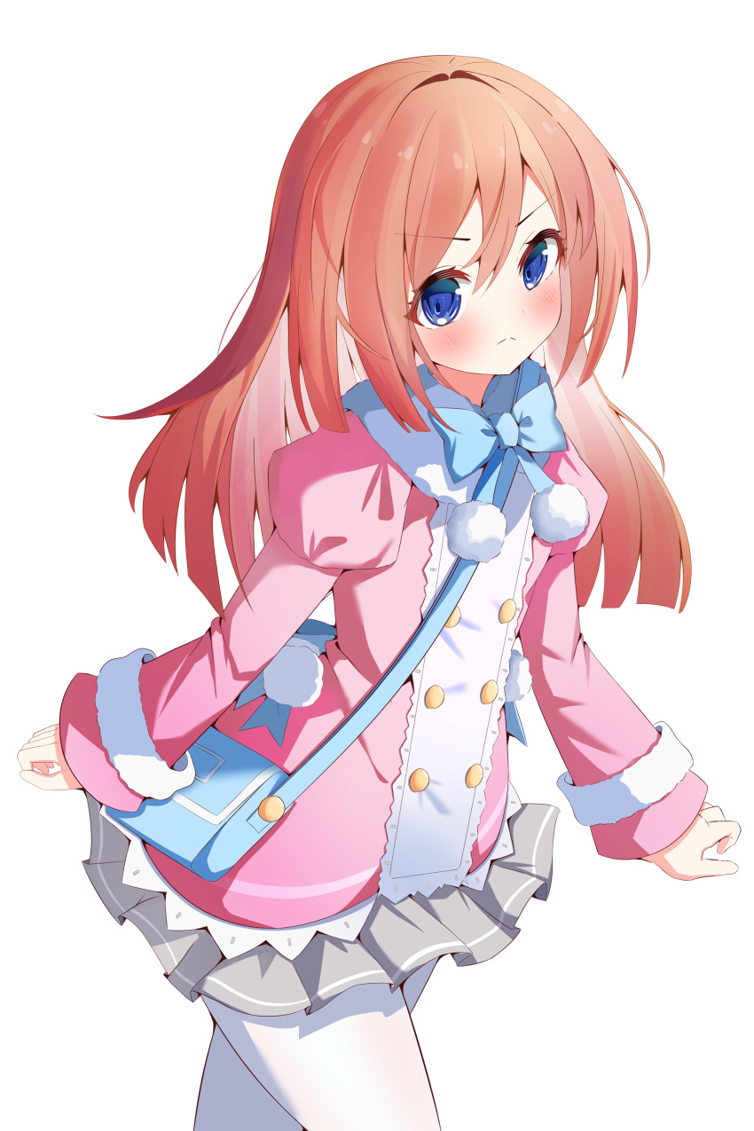 1girl, absurdres, blue_bow, blue_bowtie, blue_eyes, blush, bow, bowtie