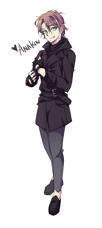 1boy, alternate_costume, anakin_skywalker, animification, belt, black_belt, black_footwear, black_jacket