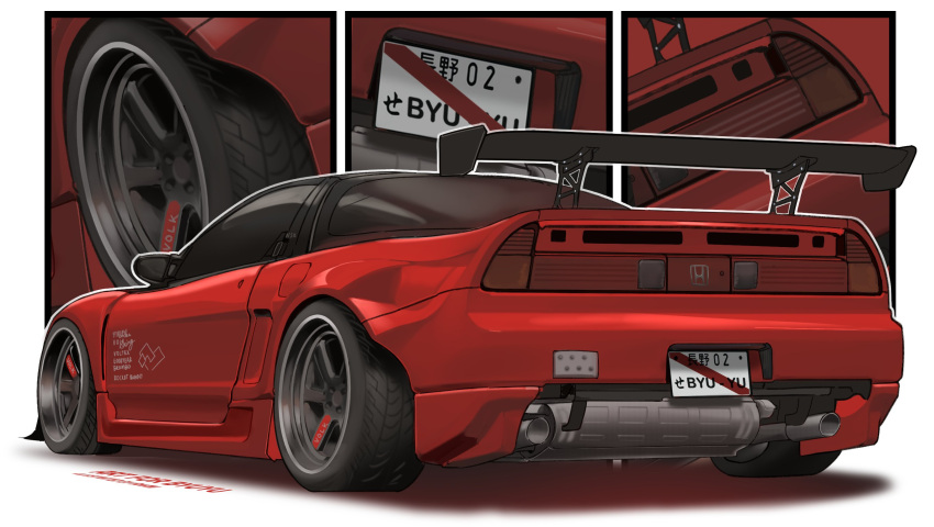 car, highres, honda, honda_nsx, license_plate, motor_vehicle, no_humans, nuggetkouhai