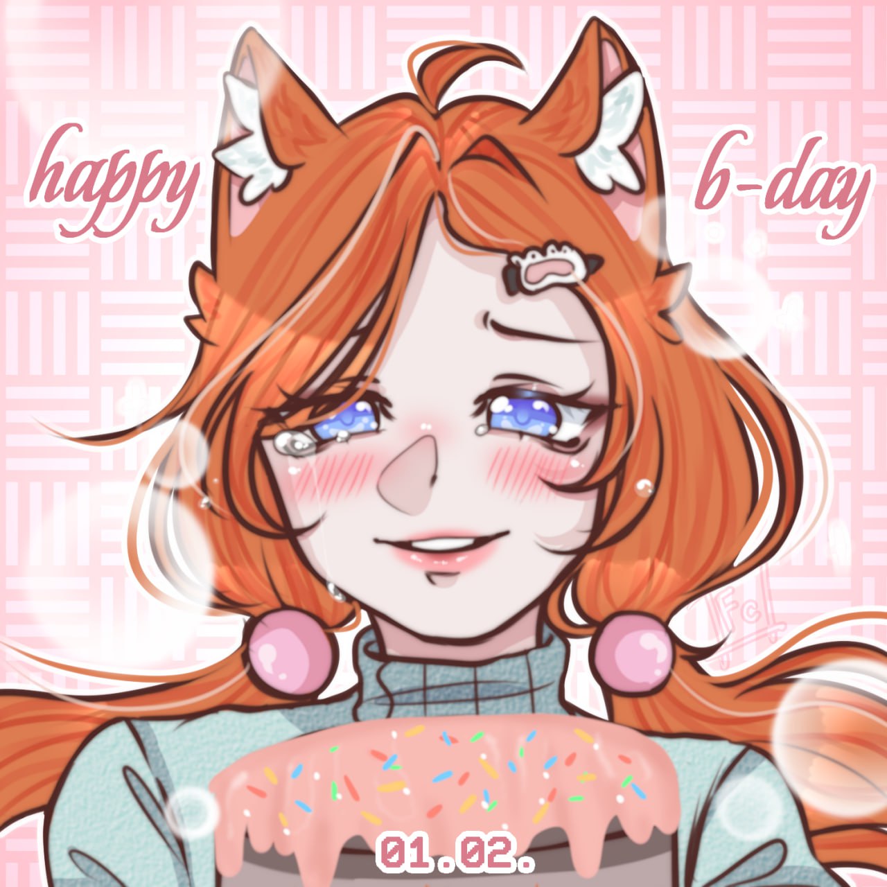 animal_ears, cat_ears, chizuko, highres, non-web_source, smile, virtual_youtuber