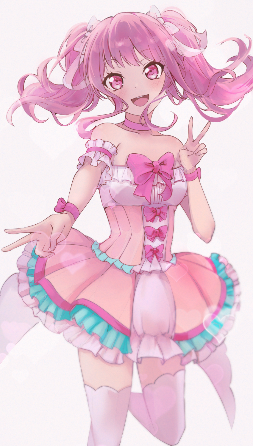1girl, absurdres, armband, bang_dream!, blush, bow, choker, collarbone