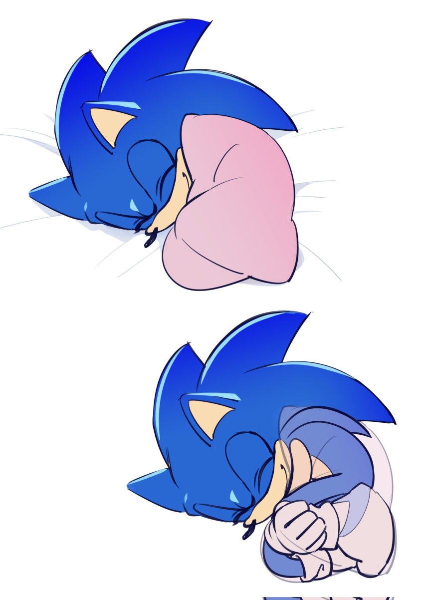1boy, animal_ears, animal_nose, blanket, chaosrice, closed_eyes, closed_mouth, commentary