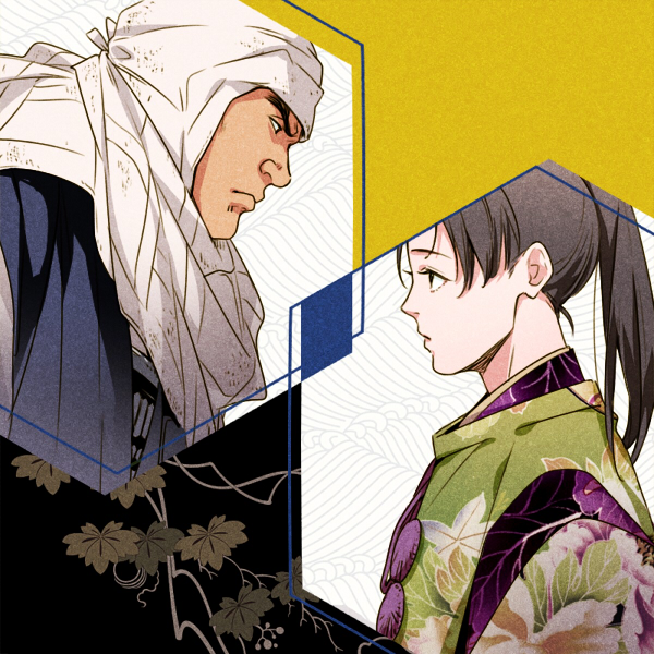 2boys, akatsuki_wo_tsugu, black_eyes, black_hair, closed_mouth, eyelashes, from_side, furrowed_brow