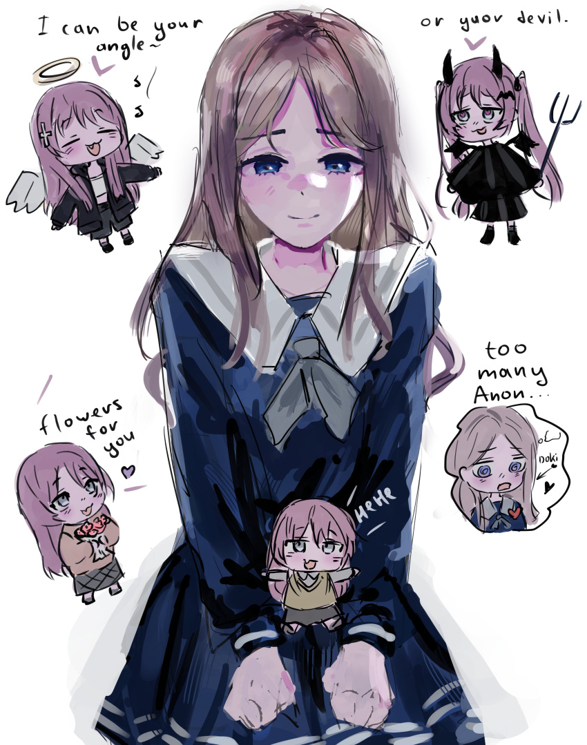 2girls, :3, absurdres, angel_wings, bang_dream!, bang_dream!_it's_mygo!!!!!, black_jacket, black_skirt