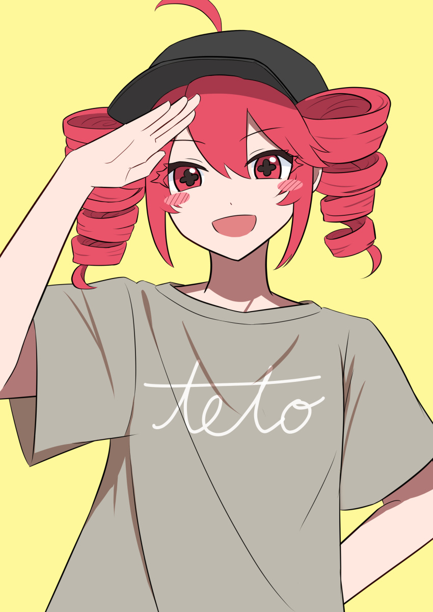 +_+, 1girl, absurdres, ahoge, alternate_costume, arm_behind_back, baseball_cap, black_headwear