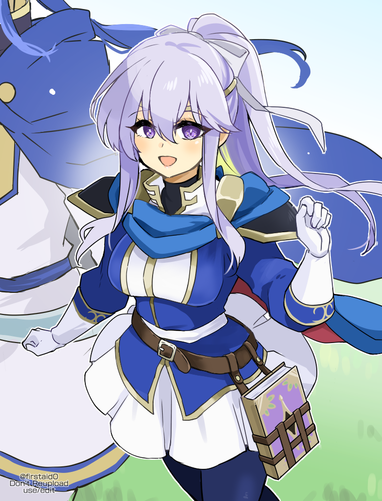 1boy, 1girl, belt, blue_cape, blue_hair, book, brother_and_sister, cape