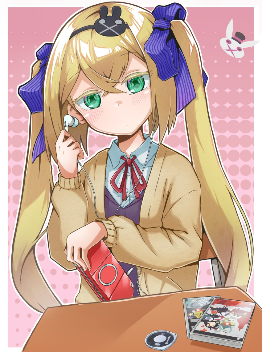 1girl, 7th_dragon_(series), 7th_dragon_2020, 7th_dragon_2020-ii, alternate_costume, animal_print, black_hairband, blonde_hair