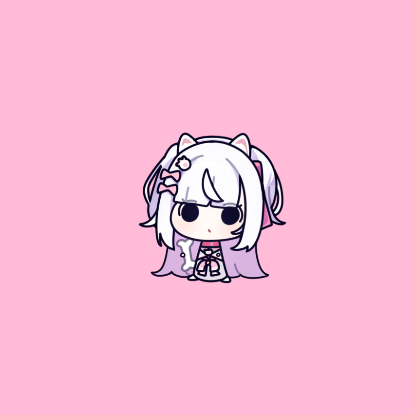 1girl, bone, chibi, cross_(vgne4542), gram_pico, hair_ornament, hairpin, highres