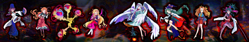 alternate_costume, elis_(touhou), genderswap, highly_responsive_to_prayers, highres, kikuri_(touhou), konngara, mima, nichimatsu_seri, sariel, shingyoku, shingyoku_(male), touhou, touhou_(pc-98), yuugenmagan