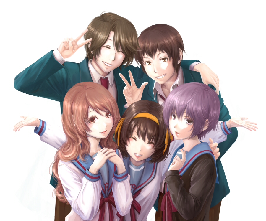 brown_eyes, brown_hair, cardigan, grey_hair, grin, hairband, hands, hands_together