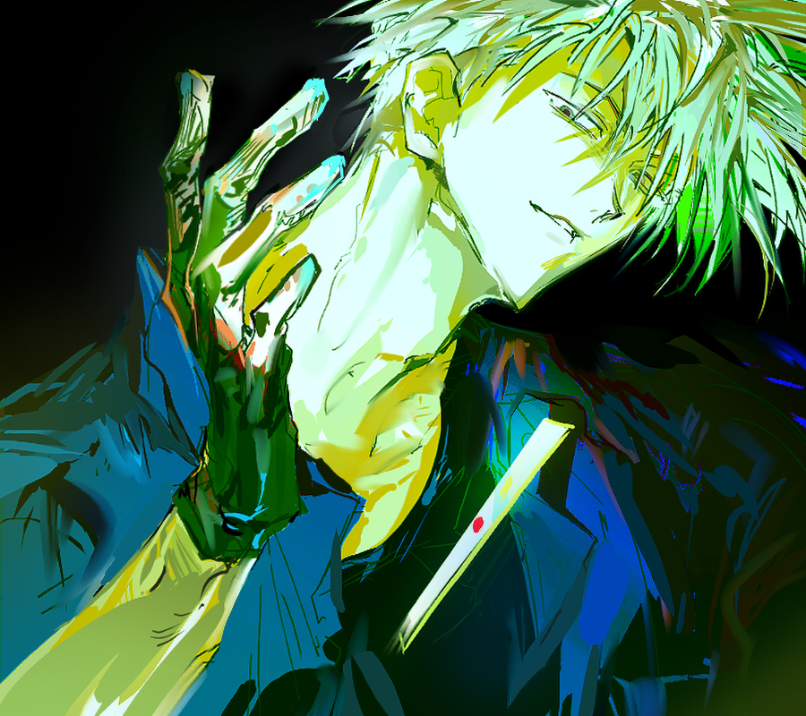 1boy, akagi:_yami_ni_oritatta_tensai, akagi_shigeru, black_gloves, fukumoto_mahjong, gek3y, gloves, jacket