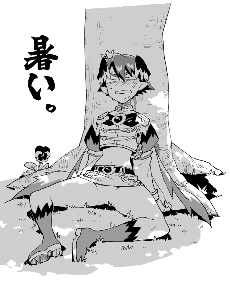 1girl, blush, boots, cape, commentary_request, covered_navel, crown, epaulettes
