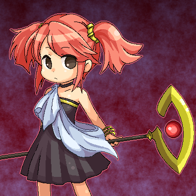 character_request, eris_(heracles_no_eikou), heracles_no_eikou, heracles_no_eikou_tamashii_no_shoumei, lowres, pote_(ptkan), ptkan, red_hair, redhead, staff