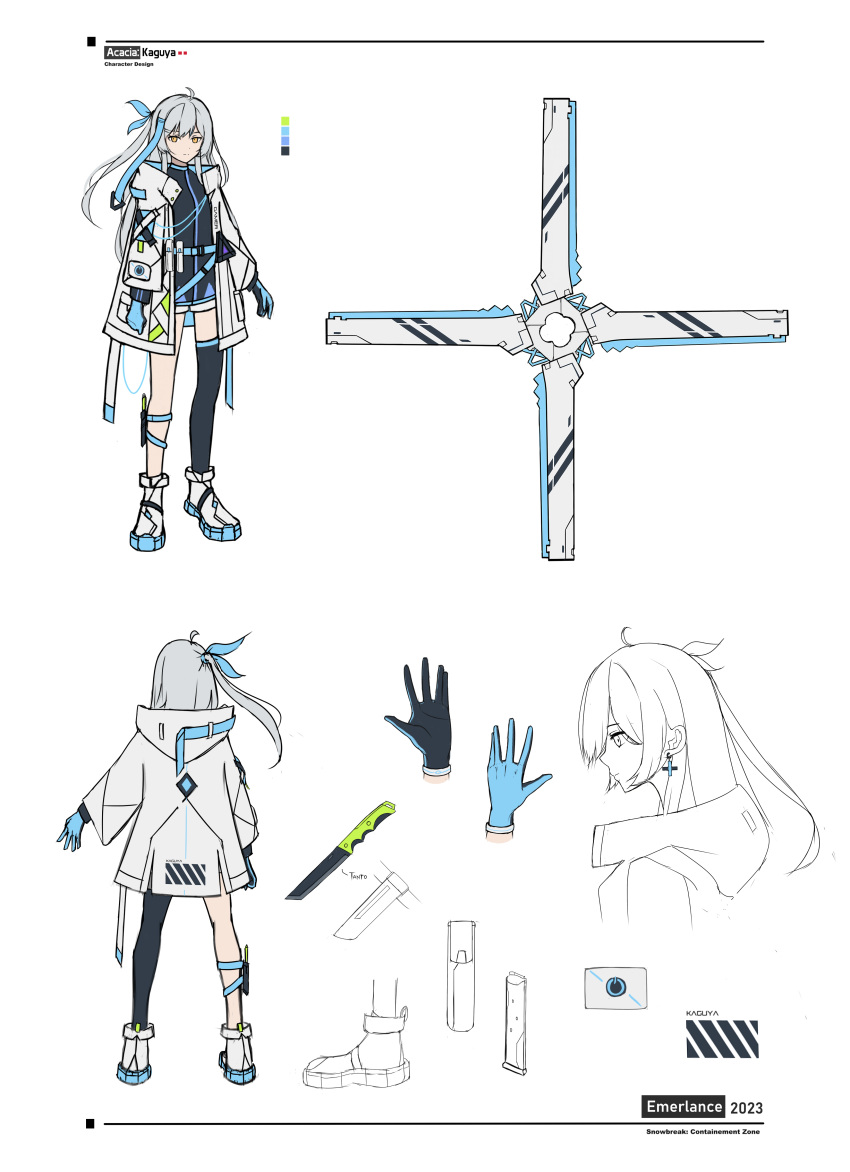 1girl, absurdres, acacia_(snowbreak), acacia_-_kaguya_(snowbreak), ahoge, alternate_costume, alternate_design, blue_bow