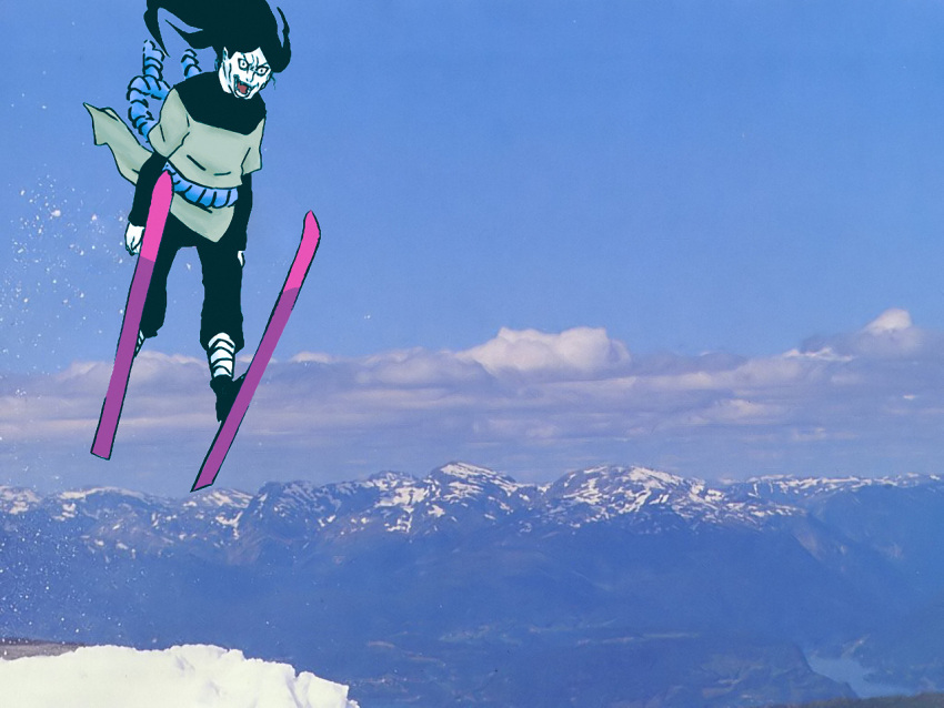 black_hair, male, naruto, orochimaru, photoshop, real_background, skiing