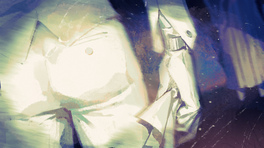 1boy, absurdres, blurry, blurry_background, ccccl., chinese_commentary, commentary, crumpled_paper