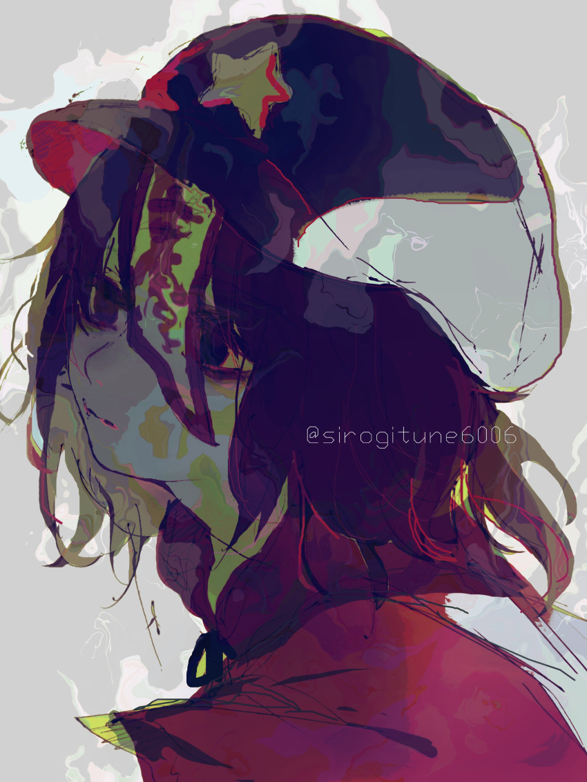 1girl, absurdres, black_eyes, black_hair, black_headwear, cabbie_hat, closed_mouth, empty_eyes