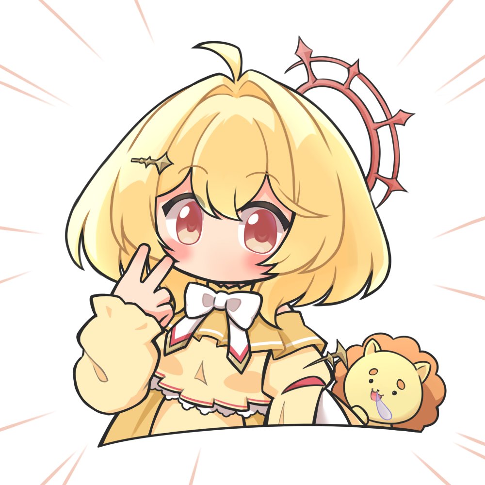 1girl, ahoge, blonde_hair, blush, bow, bowtie, commentary, dress
