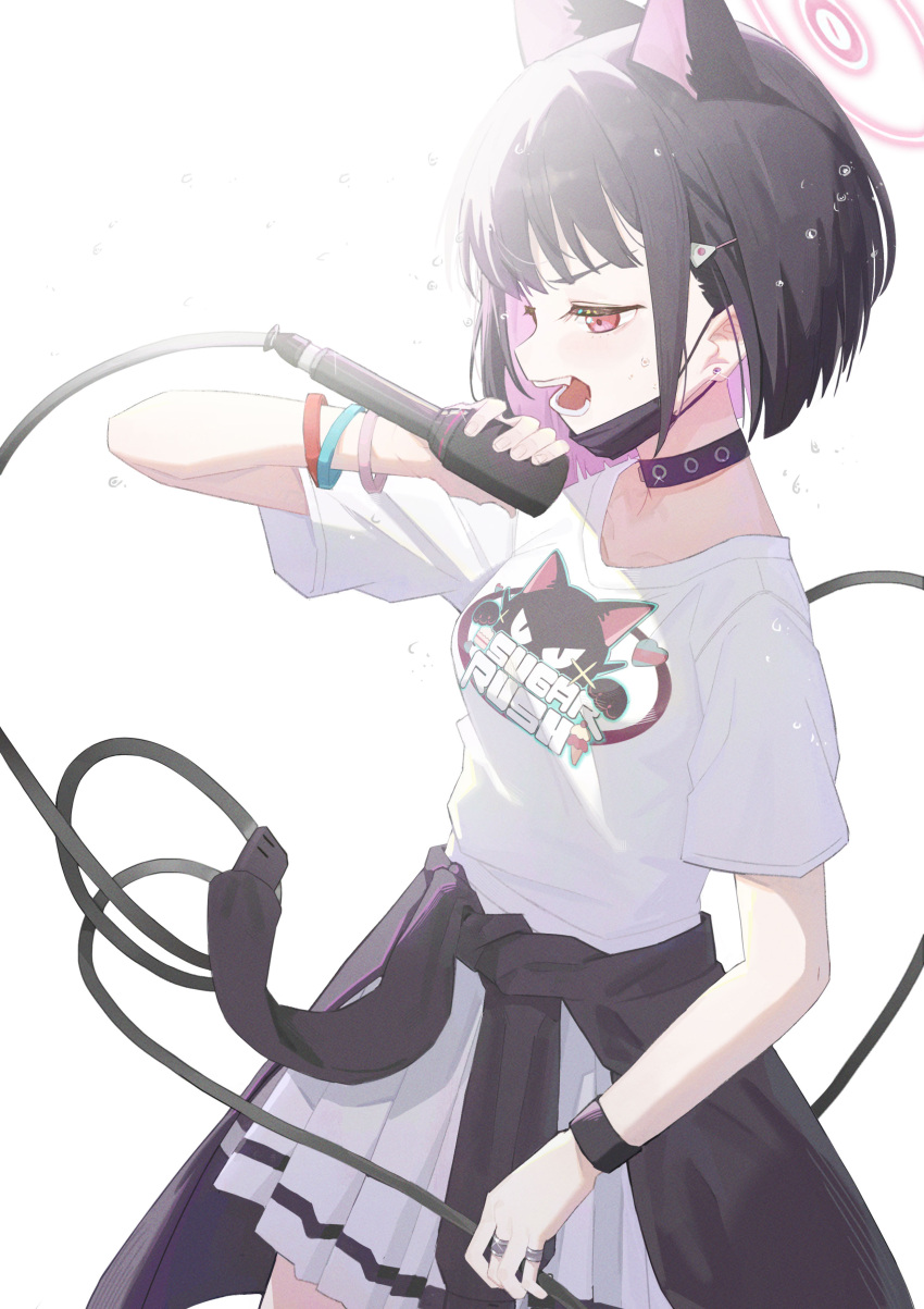 1girl, absurdres, animal_ears, black_hair, blue_archive, blush, boller_jiang, cat_ears