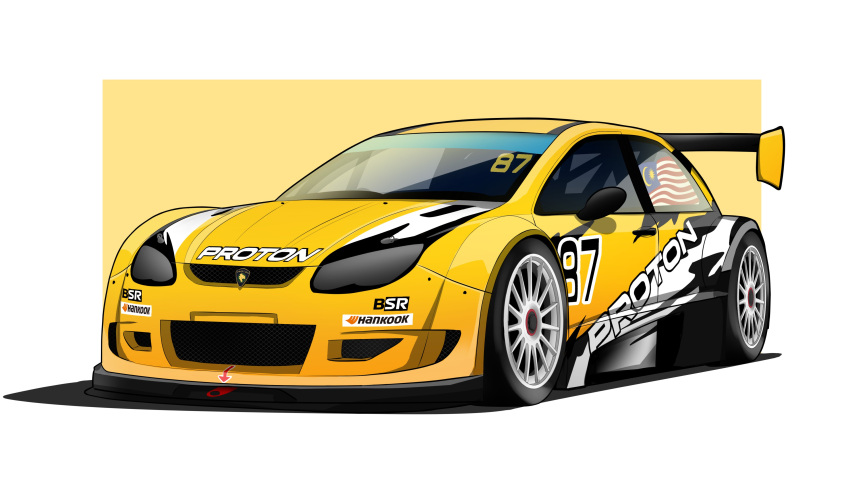 absurdres, border, car, english_commentary, highres, malaysian_flag, manziqr, motor_vehicle