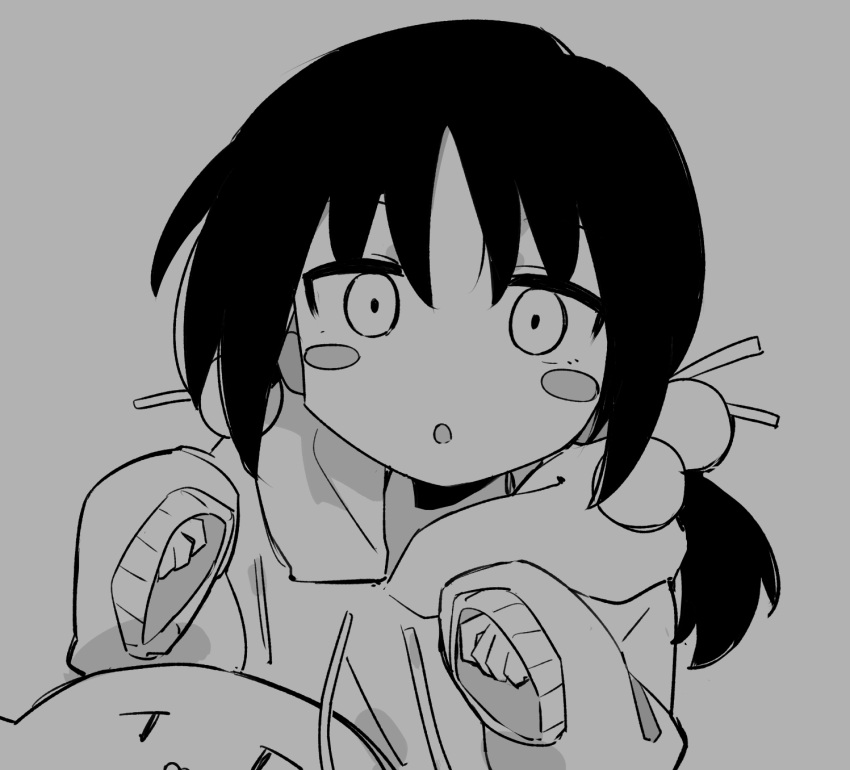 1girl, :o, bird, blush_stickers, commentary_request, drawstring, face_of_the_people_who_sank_all_their_money_into_the_fx_(meme), fusazakura