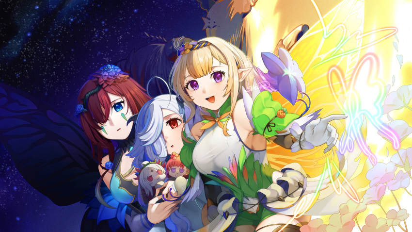 butterfly_wings, eitr_(fire_emblem), fairy, fairy_wings, fire_emblem, fire_emblem_heroes, gradient_clothes, hair_vines