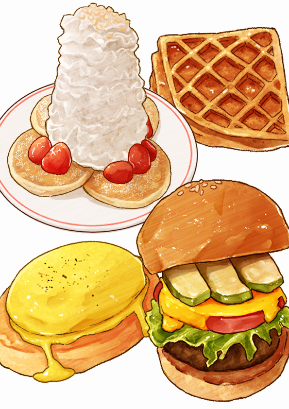 burger, cheese, food, food_focus, fruit, kaneko_ryou, lettuce, meat