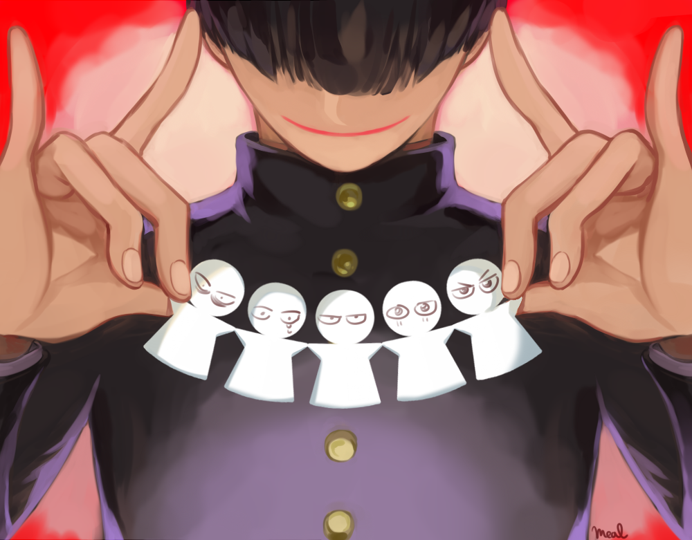 1boy, annoyed, bags_under_eyes, black_hair, blush, closed_mouth, covered_eyes, crying