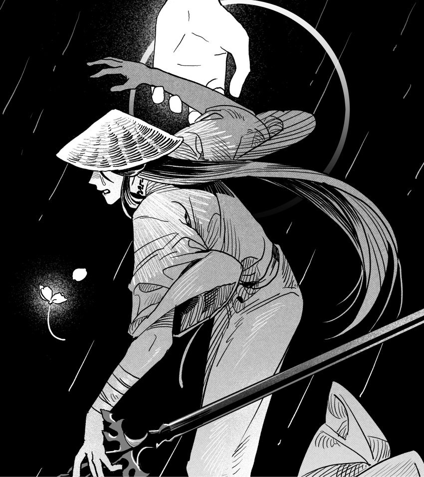 1boy, absurdres, bandaged_arm, bandages, black_background, chinese_clothes, clenched_teeth, crying