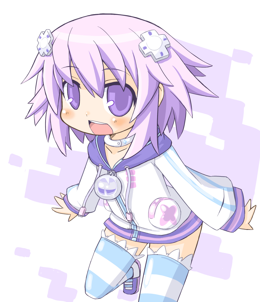 choker, choujigen_game_neptune, collar, hair_ornament, hoodie, idea_factory, nekoyama, neptune_(choujigen_game_neptune)